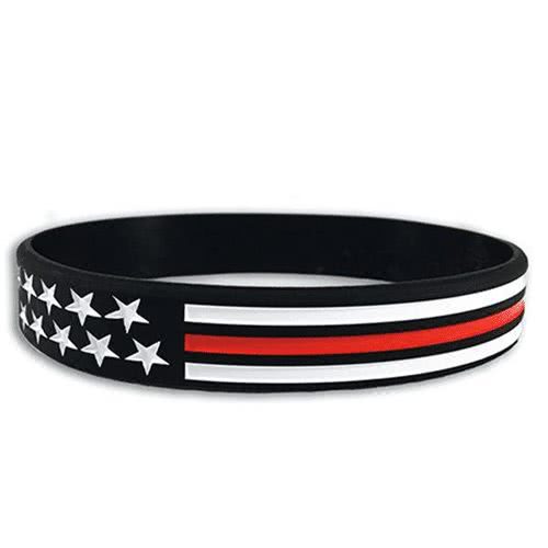 Thin Blue/Red Line American Flag Bracelet - Jewelry